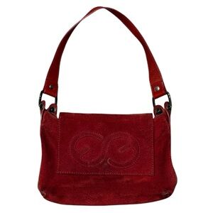 Vintage Escada Suede Leather Red Handbag Shoulder Bag
